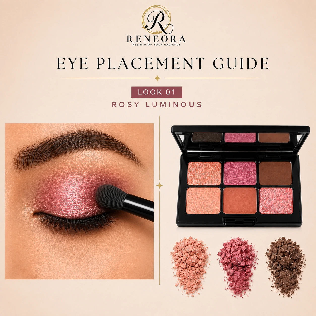 Eyeshadow placement across the eyelid
