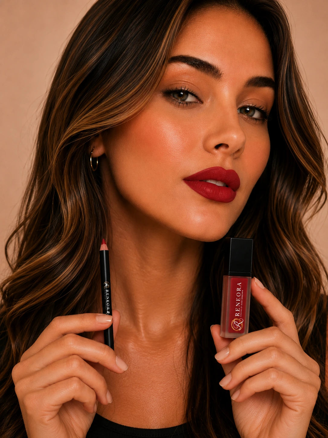Reneora Defined Matte lip layering look