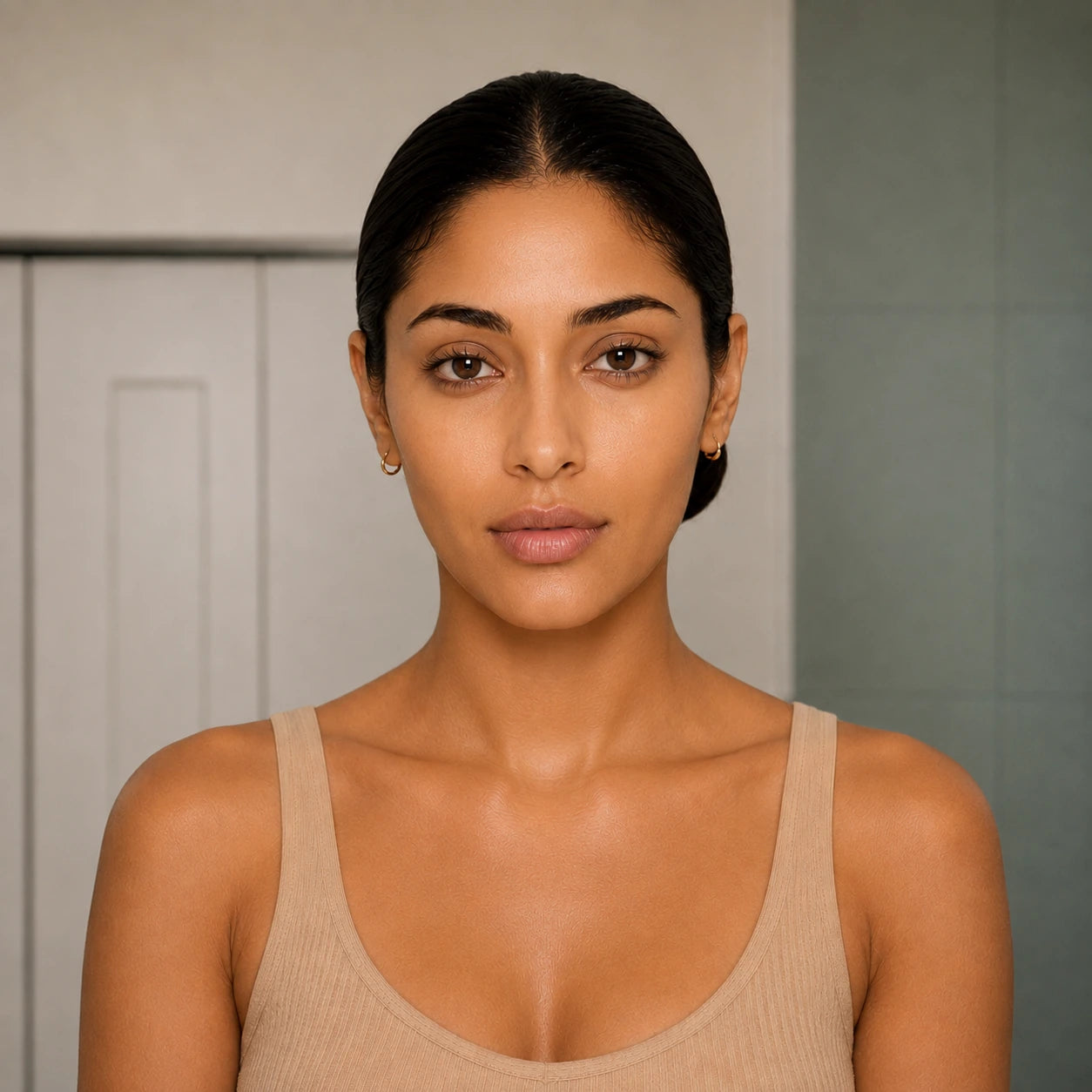 Finished Reneora complexion after foundation and concealer