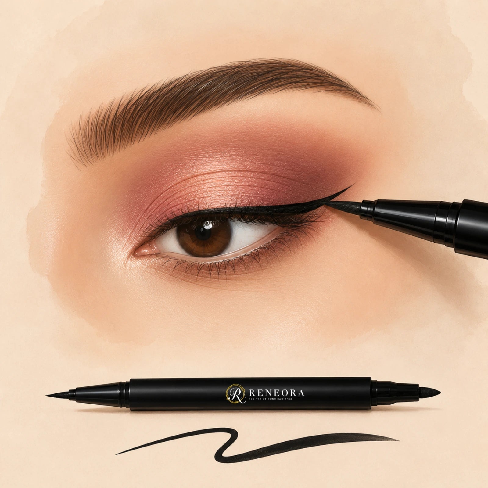 Eyeliner placement along the upper lash line
