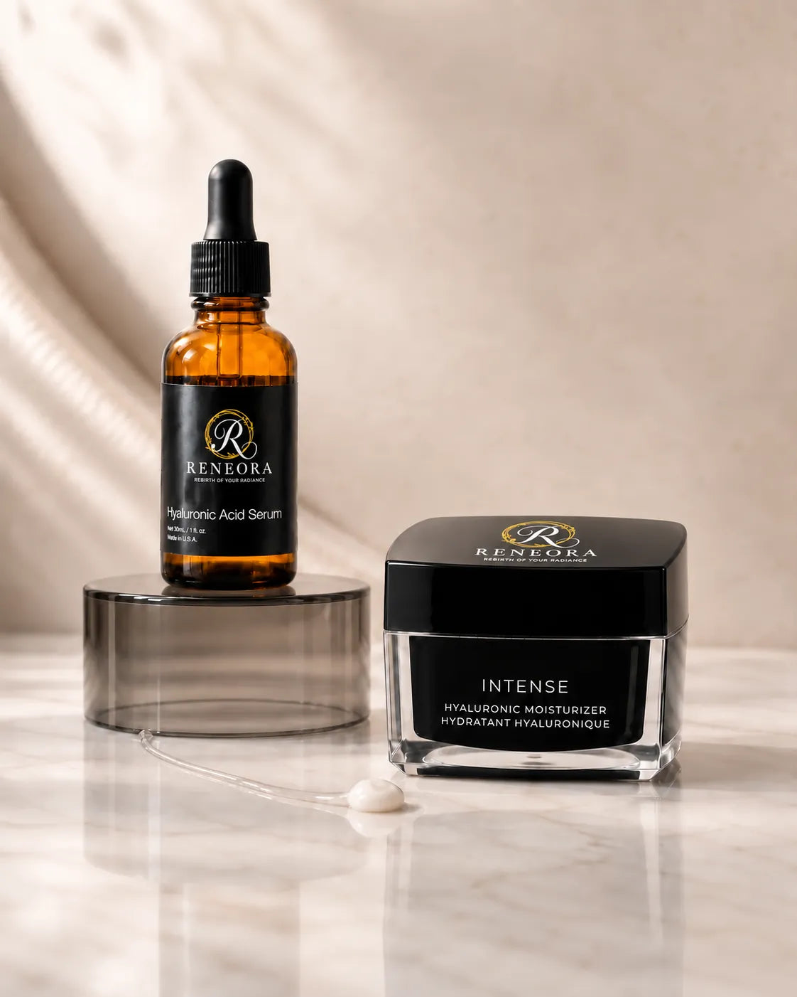 Reneora Hyaluronic Acid Serum and Intense Hyaluronic Moisturizer pairing