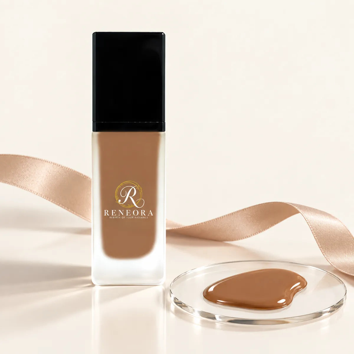 Foundation Bronze Night FK120 product and liquid texture