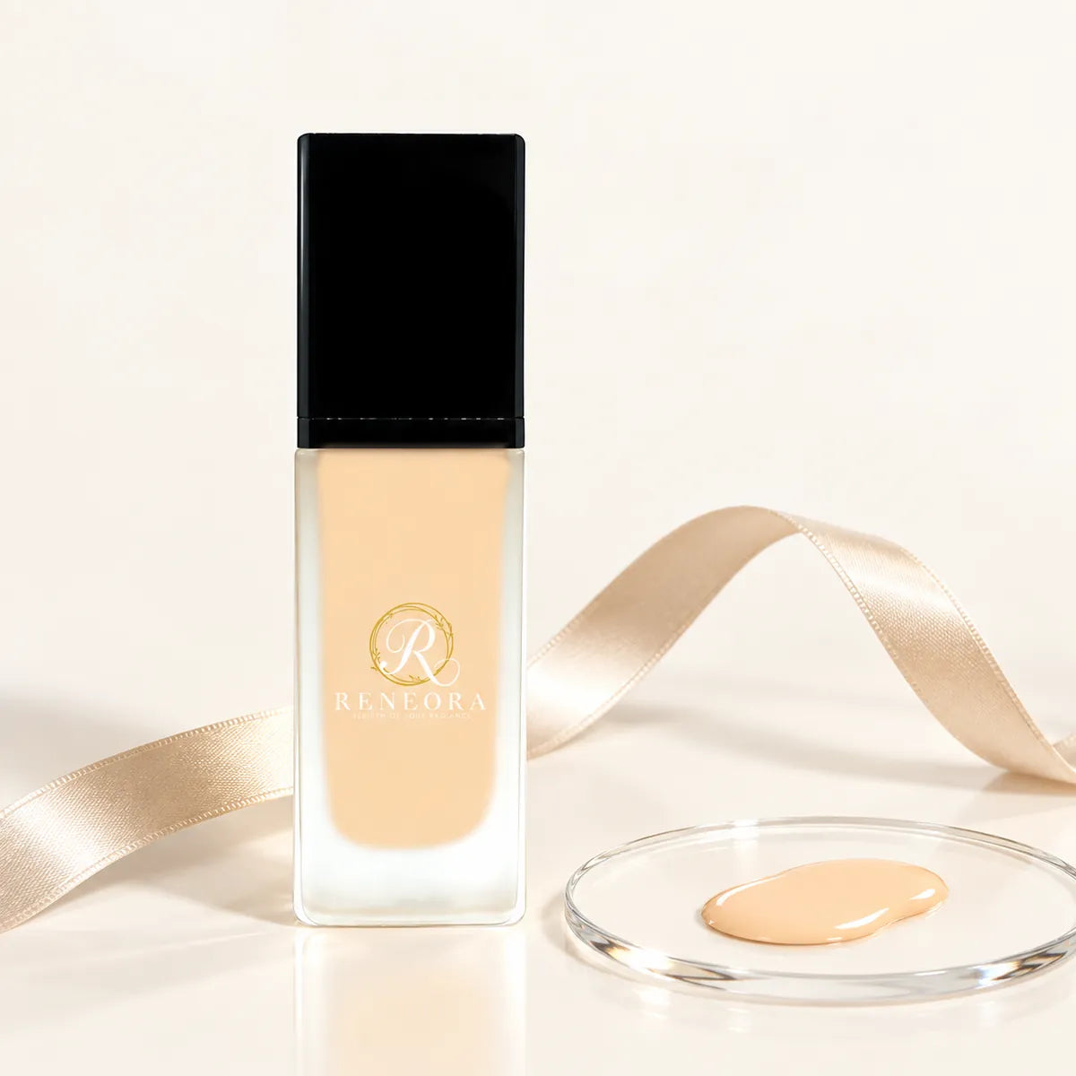 Foundation Peach FK104 product and liquid texture