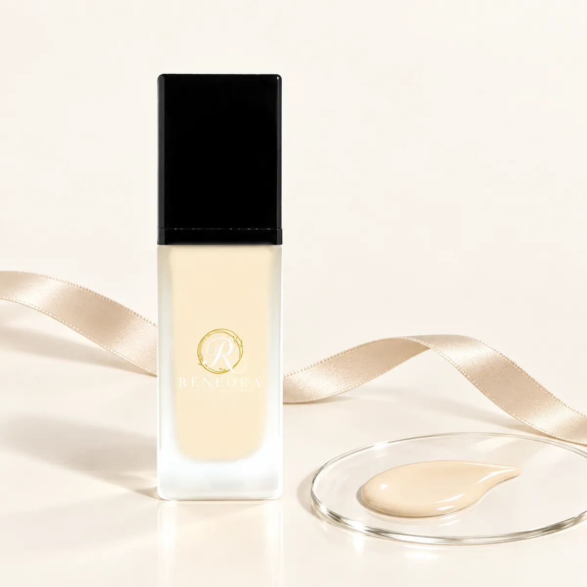 Foundation Porcelaine FK102 product and liquid texture