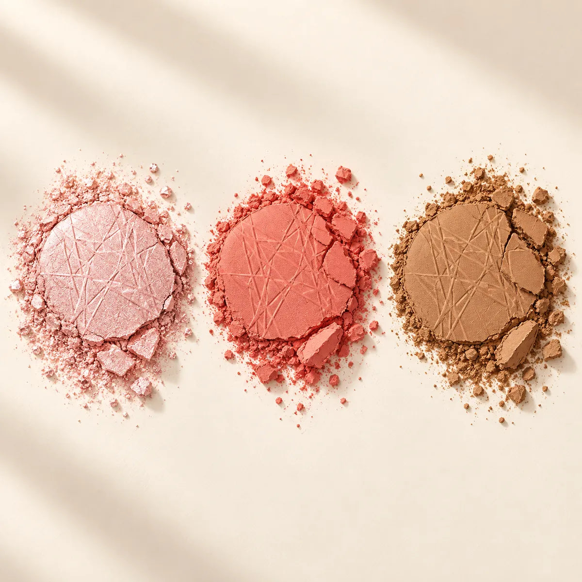 Curious PCP52 highlighter blush and contour powder textures